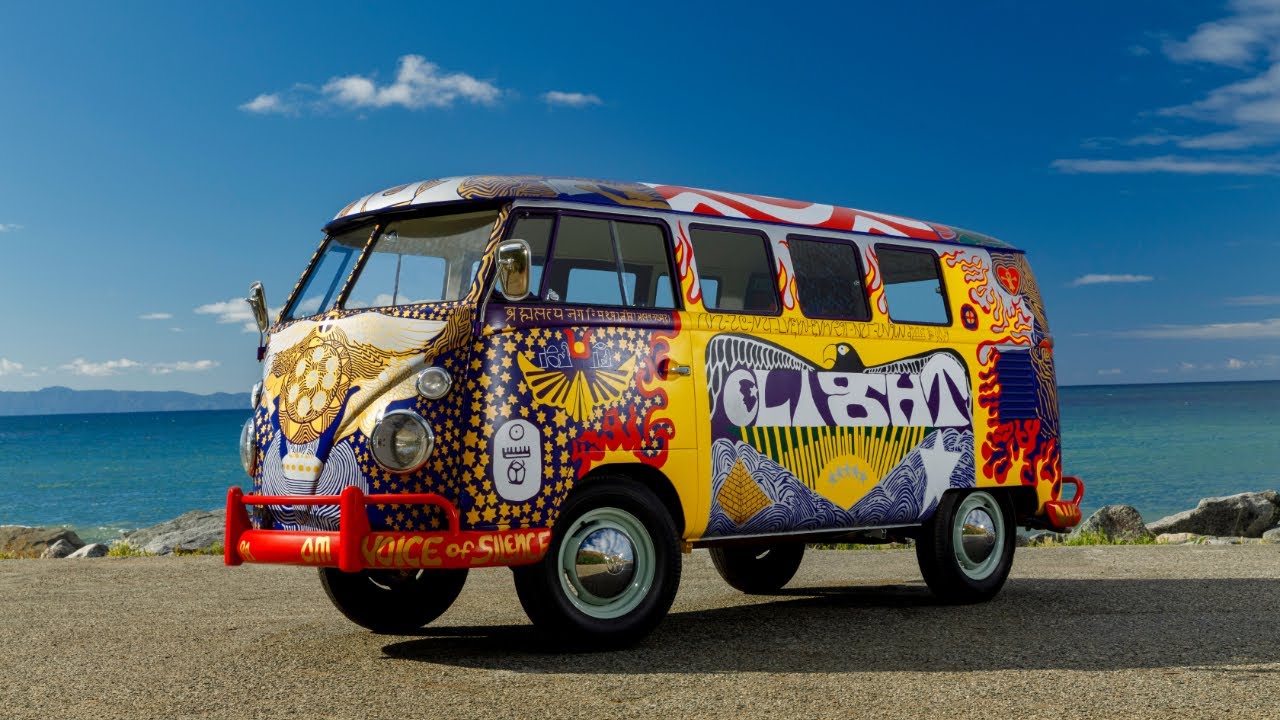 Kombi hippie en los años 60